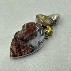 Agate Sterling Silver Gemstone Pendant